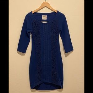 Royal Blue Crochet Free People Dress